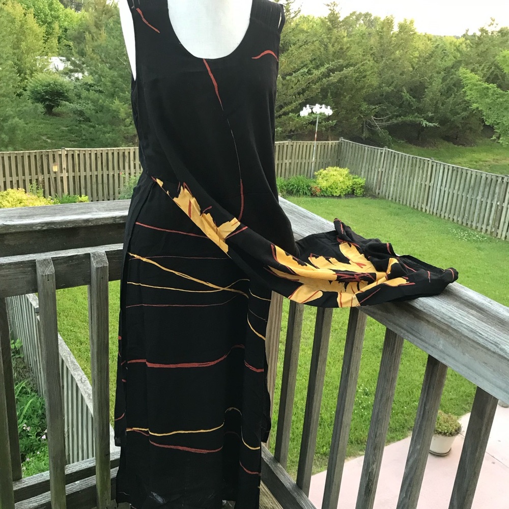 Dress big sunflower 80’s rayon - Picture 2 of 8